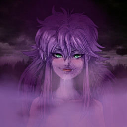 blush bodily_fluids cloud drooling fangs female fog green_eyes hair looking_at_viewer night not_furry nude open_mouth outside plant purple_body purple_hair purple_skin saliva sky solo sweat teeth tree plagueofgripes ghoul_school hanna-barbera scooby-doo_(series) sibella_dracula humanoid vampire 1:1 2016 hi_res