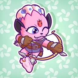 aiming ambiguous_gender anthro archer archer_outfit archery armor arrow_(weapon) belt bow_(weapon) claws clothed clothing countershade_feet countershading digit_ring feathers feet fur gloves handwear jewelry male pantsless paws pink_body pink_fur purple_eyes quiver_(object) ranged_weapon ring shirt soles solo sticker toe_ring toes topwear two_tone_feet two_tone_paws weapon perceval_robin nintendo pokemon fan_character kerolink generation_4_pokemon pokemon_(species) weavile 1:1 colored digital_media_(artwork) full-length_portrait portrait shaded