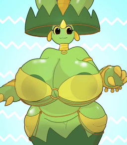 anime_eyes anime_style anthro areola belly_dancer belly_dancer_outfit belly_dancing big_breasts breasts cactus clothed clothing dancing female green_body hat headgear headwear huge_breasts hyper hyper_breasts jewelry music nipples plant shaking_breasts simple_background smile solo sombrero standing thick_thighs toony translucent translucent_clothing waterfall yellow_eyes bullelewds nintendo pokemon adriana_(rubyqm) cactus_creature elemental_creature elemental_humanoid flora_fauna generation_3_pokemon generation_5_pokemon humanoid hybrid ludicolo maractus plant_humanoid pokemon_(species) animated digital_media_(artwork) short_playtime sound video