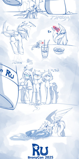 dialogue extreme_size_difference female feral group hooves horn male male/female micro not_furry rubronycon size_difference text underhoof wings darky_wings bronycon hasbro my_little_pony mythology buvany_(buvanybu) chrystal_(chrystal_company) darky_wings_(character) lumishade bat_pony equid equine horse mammal mythological_creature mythological_equine pegasus pony unicorn absurd_res comic hi_res translated