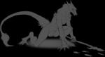 animal_genitalia anthro balls casual_nudity claws fluffy footprint fully_sheathed genitals grin hunting male melee_weapon nude pawprint polearm sheath simple_background smile solo spear tail teeth weapon sal-sal ondoras sergal alpha_channel monochrome sketch