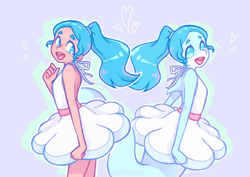 alternate_species anthro clothed clothing female hair heart_symbol legless open_mouth simple_background solo dreamysuite brand_new_animal studio_trigger nina_flip aquatic cetacean dolphin human mammal oceanic_dolphin toothed_whale 2020 digital_media_(artwork)