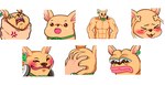 :d :o abs anthro asphyxiation biceps big_eyes blush bow_tie brown_eyes brown_nose choking cross-eyed cross-popping_vein disembodied_hand duo ear_piercing ear_tag electronics embarrassed emote emotes eyes_closed fingernails frown glistening glistening_eyes glistening_face grabbing_face hand_on_face hand_on_head happy headgear headphones headphones_around_neck heart_symbol humor long_ears looking_down male multicolored_ears muscular muscular_anthro muscular_male nails nude open_mouth pecs piercing pink_ears plushie ribbons sad shadow simple_background smile solo tan_body tan_ears tan_skin teeth tongue toony triceps white_background socky2me nintendo pokemon surprised_pikachu goonyella pepe_the_frog animate_inanimate generation_1_pokemon kangaroo living_plushie macropod mammal marsupial pikachu pokemon_(species) 2022 crossover digital_media_(artwork) hi_res meme multiple_images