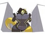 anthro big_breasts breasts clothed clothing collar female huge_breasts hyper hyper_breasts non-mammal_breasts obese obese_anthro obese_female open_mouth overweight overweight_anthro overweight_female smile solo speaker standing laurel_dog lemon_(thetunnahaddict) fish marine shark