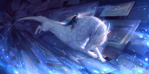 ambiguous_gender antlers black_claws claws duo feral fluffy fur horn on_another scales white_antlers white_body white_fur white_scales evigilatio mythology dragon furred_dragon furred_scalie human mammal mythological_creature mythological_scalie scalie hi_res female_(lore) male_(lore)