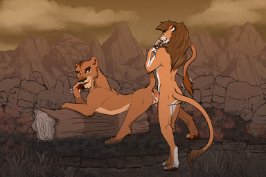 animal_genitalia animal_penis anthro anthro_on_feral anthro_penetrating anthro_penetrating_feral anus bestiality bodily_fluids butt canon_x_oc cum cum_from_vagina cum_in_vagina cum_inside cum_string duo erection feet feline_genitalia feline_penis female female_penetrated feral feral_penetrated fur genital_fluids genitals hair holding_tail intraspecies intraspecies_bestiality looking_back looking_pleasured male male/female male_penetrating male_penetrating_female nude outdoor_nudity outside outside_sex paws penetration penile penile_penetration penile_spines penis penis_in_vagina raised_tail sex smile tail tail_anus toes vaginal vaginal_penetration vulva zafara_(artist) disney the_lion_king zira_(the_lion_king) felid lion mammal pantherine digital_media_(artwork) hi_res