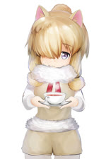 beverage blonde_hair blue_eyes container cup female hair simple_background solo tea tea_cup white_background hachachi kemono_friends suri_alpaca_(kemono_friends) alpaca_humanoid animal_humanoid camelid camelid_humanoid humanoid mammal mammal_humanoid 2:3 2d_animation animated no_sound short_playtime webm