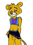 anthro balls blush bottomwear clothed clothing crossdressing erection femboy fur genitals male penis shota simple_background skirt solo white_background yellow_body yellow_fur yellow_sclera young young_anthro smaggthesmug third-party_edit lucky_kat_world jet_(lkw) cheetah felid feline mammal 2019 3:4 digital_media_(artwork)