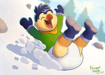 anthro beak big_diaper blue_body blue_boots blue_clothing blue_feather_hair blue_feathers blue_footwear blue_gloves blue_hair blue_handwear blue_head blue_mittens blue_pseudo_hair blue_tuft boots cheek_tuft clean_diaper clothed clothing cloud cloudy_sky curved_beak detailed_background diaper evergreen_tree eyebrows eyes_closed facial_tuft feather_hair feather_tuft feathers footwear gloves gradient_beak green_clothing green_jacket green_text green_topwear grey_body grey_feather_hair grey_feathers grey_hair grey_head grey_pseudo_hair grey_tuft hair handwear happy head_tuft hill holidays jacket legs_up male mittens multicolored_body multicolored_face multicolored_feathers multicolored_legs neckwear open_mouth open_smile orange_beak orange_legs orange_scutes pantsless pantsless_anthro pantsless_male pine_tree plant playful playing pseudo_hair raised_arms raised_eyebrows rock scarf scuted_legs scutes shoes sky skyscape sledding sliding smile snow snowy_mountain solo text thick_diaper tongue topwear tree tuft wearing_diaper white_diaper winter winter_background winter_boots winter_clothing winter_gloves winter_jacket yellow_body yellow_face yellow_feathers yellow_legs yellow_tuft young young_anthro young_male nuggetmunk christmas chester_bright avian bird columbid dodo recently_extinct_species 2025 absurd_res artist_name colored digital_drawing_(artwork) digital_media_(artwork) hi_res