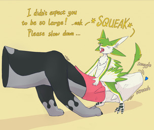 4_ears ambiguous_gender anthro cock_vore duo eyes_closed feral genitals grey_body heart_symbol horn male male/ambiguous multi_ear penetration penile penis ridiculous_fit size_difference smaller_pred squeak streched stretched_urethra tail tapering_penis text urethra urethral vore willing_prey accadurosoce mythology selicia_(chomanderjake) avali dragon mythological_creature mythological_scalie scalie colored english_text hi_res