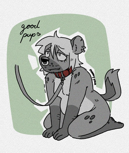 ambiguous_gender anthro bdsm belly collar cute_fangs ear_piercing ear_ring facial_hair facial_piercing fangs fur hair kneeling leash long_hair markings nose_piercing nose_ring nude petplay piercing praise praise_kink ring_piercing roleplay scar simple_background slightly_chubby smile solo spots spotted_body spotted_fur submissive teeth moonyyeen sunny_(moonyyeen) hyena mammal spotted_hyena nonbinary_(lore)