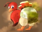 ambiguous_gender beak biped clothed clothing diaper diaper_transformation feathers feces feral pooping simple_background smile soiled_diaper soiling tail transformation unclean_diaper used_diaper wearing_diaper inactivelime miitopia nintendo twerkey animate_inanimate avian bird diaper_creature galliform phasianid turkey 4:3 digital_media_(artwork) hi_res