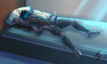 4_arms anthro bed bodily_fluids cum ejaculation furniture genital_fluids lying lying_on_bed male multi_arm multi_limb on_back on_bed solo neonyx destiny_(video_game) eliksni absurd_res hi_res