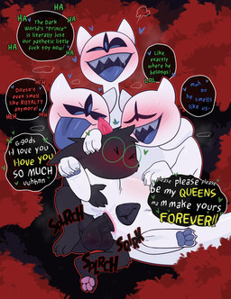 3_eyes 3_heads 3_toes anal anal_fluids anal_penetration animal_genitalia animal_vulva anthro anthro_on_feral anthro_penetrating anthro_penetrating_feral anus balls bestiality black_balls black_body black_fur blue_tongue blush blush_lines bodily_fluids canine_genitalia canine_vulva dialogue duo eyes_closed eyewear eyewear_only feet female female_penetrated feral feral_penetrated fucked_silly fur genital_fluids genitals glasses glasses_only heart_symbol horn i_love_you looking_pleasured lying male male/female male_penetrating male_penetrating_female multi_eye multi_head nude nude_anthro nude_male on_side pawpads penetration penile penile_penetration penis penis_in_ass pink_pawpads profanity sex sharp_teeth speech_bubble tail talking_feral teeth text toes tongue tongue_out vaginal_fluids vulva wearing_glasses white_body crushpepper deltarune undertale_(series) clover_(deltarune) ralsei boss_monster_(undertale) english_text hi_res