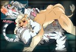 69_position anthro bodily_fluids claws cum cum_in_mouth cum_inside drinking drinking_cum duo fur genital_fluids male male/male oral red_eyes sex white_body white_fur icer_breaker dislyte lilith_games javid_(dislyte) jin_qiu_(dislyte) felid feline lion mammal pantherine tiger hi_res
