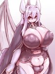 big_breasts blush breasts camel_toe cape cleavage clothed clothing female hair horn huge_breasts humanoid_pointy_ears legwear long_hair membrane_(anatomy) membranous_wings monster_girl_(genre) navel not_furry panties pointy_ears purple_hair red_eyes smile solo thigh_highs underwear wings 57mm monster_girl_quest alma_elma demon demon_humanoid humanoid 3:4 hi_res