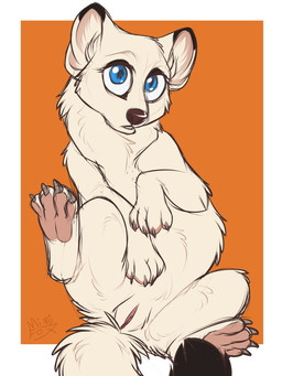blue_eyes brown_nose claws clitoris eyelashes female feral fur genitals looking_at_viewer nude pawpads paws pink_pawpads quadruped solo tail vulva white_body white_fur mimi-fox mammal mustelid musteline stoat true_musteline weasel 3:4 colored colored_sketch digital_drawing_(artwork) digital_media_(artwork) flat_colors hi_res sketch