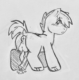 after_orgasm animal_genitalia animal_penis anus backsack balls blush blush_lines bodily_fluids butt cum dripping_penis embarrased_horny embarrassed equine_genitalia equine_penis erection feral genital_fluids genitals glistening glistening_butt hanging_penis hooves imminent_sex implied_orgasm leaking_cum leaking_precum male masturbation orgasm penis precum presenting puffy_anus rear_view saggy_balls simple_background solo standing surprised young young_male dirtfox friendship_is_magic hasbro my_little_pony button_mash_(mlp) equid equine horse mammal pony absurd_res graphite_(artwork) hi_res monochrome sketch traditional_media_(artwork)