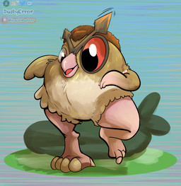 shrinking size_transformation solo transformation dustyerror nintendo pokemon avian generation_2_pokemon hoothoot pokemon_(species) hi_res