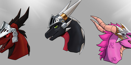 armor blep blue_eyes female feral glowing green_eyes group headgear helmet horn red_eyes reflection sun teeth tongue tongue_out trio activision mythology spyro_the_dragon cynder ember_(spyro) lilith_(apollyondragon) dragon mythological_creature mythological_scalie scalie 2026 digital_drawing_(artwork) digital_media_(artwork) headshot_portrait hi_res portrait