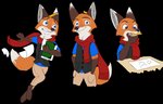 3_toes 4_fingers anthro blue_eyes feet fingers fur male orange_body orange_fur scarf solo toes quirky-middle-child bad_guy_cafe ziegelzeig_zoona canid canine fox mammal alpha_channel model_sheet