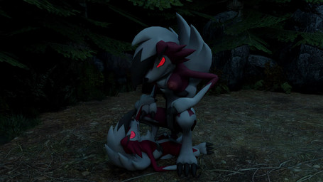 animal_genitalia animal_penis animal_vulva anthro anus areola audible_ejaculation balls big_dom_small_sub black_claws black_nose black_vulva blinking bodily_fluids breath canine_genitalia canine_penis canine_vulva claws clenched_teeth cowgirl_position cum cum_drip cum_from_vagina cum_in_vagina cum_inside dominant dominant_female dripping duo ejaculation facial_scar feet female female_penetrated first_person_view foot_on_face forest from_front_position full_moon fur genital_fluids genitals grin grinning_at_viewer growling hand_holding howl intraspecies knot knotting larger_female leaking leaking_cum looking_at_another looking_at_viewer looking_pleasured lying lying_on_ground male male/female male_penetrating male_penetrating_female moon music night nipples offscreen_character on_back on_bottom on_ground on_top orgasm outside outside_sex panting penetration penile penile_penetration penis penis_in_vagina pink_anus pink_areola pink_eyes pink_nipples plant questionable_consent red_body red_eyes red_fur rock scar sex size_difference sky smaller_male smile smiling_at_viewer sound_effects star starry_sky submissive submissive_male tail tail_motion tailwag teeth throbbing throbbing_balls throbbing_knot throbbing_penis toe_claws tree twitching_leg vaginal vaginal_knotting vaginal_penetration vulva whining white_body white_fur epikkurf audioelk_(va) lehornysfx3d opennsfwsp_(va) blender_cycles nintendo pokemon alpha_pokemon generation_7_pokemon lycanroc mammal midnight_lycanroc pokemon_(species) 16:9 3d_(artwork) 3d_animation animated blender_(artwork) digital_media_(artwork) hi_res long_playtime sound widescreen