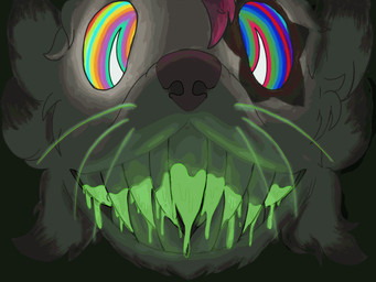 anthro brown_body brown_fur cabbagexs eye_contact fur glowing glowing_eyes hypnosis looking_at_another looking_at_viewer male mind_control solo teeth white_body white_fur felid feline mammal animated hi_res