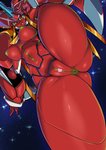 anus breasts censored darling_in_the_franxx female genitals gesture green_anus green_nipples green_pussy heart_censor heart_symbol hi_res humanoid low-angle_view machine nipples not_furry pinup pochincoff pose pussy raised_leg robot robot_humanoid salute solo star strelizia studio_trigger worm's-eye_view