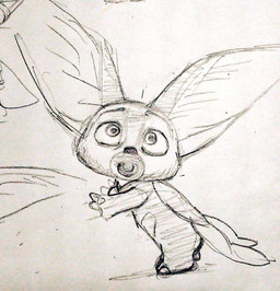 anthro biped clothing costume elephant_costume furry_wearing_fursuit fursuit leaning long_ears looking_up male pacifier simple_background solo standing suit white_background mortic_ox disney zootopia finnick_(zootopia) canid canine fennec_fox fox mammal true_fox 2016 monochrome sketch traditional_media_(artwork)