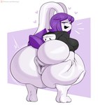 anthro anus bedroom_eyes big_breasts big_butt bottomless breasts butt clothed clothing crouching dipstick_ears ear_markings female glistening_eyelids hair heart_symbol hoodie huge_butt hyper hyper_butt lidded_eyes looking_at_viewer looking_back multicolored_ears narrowed_eyes open_mouth puffy_anus purple_eyes purple_hair seductive solo spread_anus spread_butt spreading thick_thighs topwear jinu valrie_(valriedoughs) lagomorph leporid mammal rabbit 2023 digital_media_(artwork) hi_res