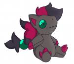 claws plushie simple_background smile zero_pictured lechecker nintendo pokemon checker fan_character generation_5_pokemon pokemon_(species) zoroark 2019 digital_media_(artwork)