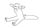 ambiguous_gender anthro armless bodily_fluids cheek_tuft facial_tuft feet fur hindpaw pawpads paws plantigrade simple_background sitting snout solo sweat sweatdrop tail toony tuft white_background wide_eyed maligaytor canid canine mammal 2021 black_and_white digital_drawing_(artwork) digital_media_(artwork) monochrome paint_tool_sai_(artwork) sketch