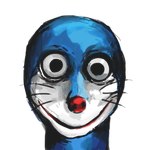 anthro blue_body blue_fur creepy fur looking_at_viewer machine male pupils red_nose simple_background smile solo whiskers white_background white_body white_fur mt_tg creepypasta doraemon doraemon_(character) momo_(creepypasta) domestic_cat felid feline felis mammal robot 1:1 2019 shaded