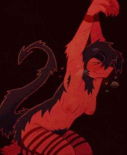 >_< anthro arm_tuft armpit_hair arms_tied bdsm black_armpit_hair black_body black_fur black_pubes black_tail bodily_fluids body_hair bondage bound breasts breath elbow_tuft eyes_closed female female_anthro fur legs_tied multicolored_body multicolored_fur nipples nude nude_anthro nude_female outline pubes raised_arms red_body red_breasts red_fur red_nipples red_outline red_rope restraints rope rope_bondage rope_harness solo spade_tail sweat tail tuft two_tone_body two_tone_fur wavy_mouth spinelessfill3t demon unknown_species 2026 hi_res