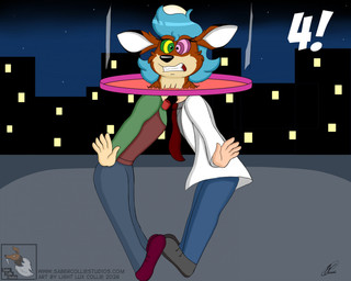 age_regression aged_down anthro bimbo_anthro bimbofication bimbofied blue_hair breasts city cityscape clothing coat comic_panel countdown duo female fusion gender_transformation green_eyes hair heterochromia holidays hypnosis hypnotic_eyes intelligence_loss lab_coat male male/male male_to_female mind_control news news_report purple_eyes red_eyes size_transformation topwear transformation transformation_ring transformation_sequence lightluxcollie new_year new_year_2026 deer human humanoid mammal new_world_deer comic hi_res