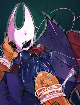 abdominal_bulge anthro arthropod_abdomen arthropod_webbing biped black_eyes bodily_fluids bound claws clitoral_hood cloak clothed clothed_anthro clothing curvy_figure duo fellatio female fingers first_person_view genitals horn humanoid_genitalia humanoid_penis inner_labia intimate kneeling licking looking_at_viewer male male/female male_pov oral outline penetration penile penis petting pubes raised_leg sex slim sweat sweatdrop toe_claws tongue urethra voluptuous vulva web_bondage erieolae hollow_knight_(franchise) team_cherry hornet_(hollow_knight) arachnid arthropod human mammal spider hatching_(art) hi_res shaded