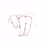 2d_animation animated anthro butt digital_media_(artwork) drosgrassy_06 ears_down ears_up hair long_hair loop male mammal mouse murid murine pivoted_ears rear_view rodent simple_background solo tail throwing_it_back white_background