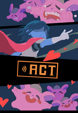 ambiguous_gender ambiguous_human armor blue_body blue_hair blue_skin blush blush_stickers bodily_fluids cape clothed clothed_human clothing crying gameplay_mechanics gesture group hair hand_gesture heart_symbol open_mouth open_smile pointing smile tears rangai deltarune undertale_(series) kris_dreemurr darkner human jigsawry mammal 2021 comic digital_drawing_(artwork) digital_media_(artwork) english_description japanese_description