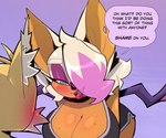 age_difference anthro bat big_breasts bigdad blonde_hair blue_eyes breasts canid canine comic dolphin_shorts duo female fox fur hair love male male/female mammal miles_prower miles_prowr_(bigdad) mormoopia_rouge_(bigdad) older_female praise rouge_the_bat sega sonic_the_hedgehog_(series) tan_body tan_skin yellow_body yellow_fur younger_male
