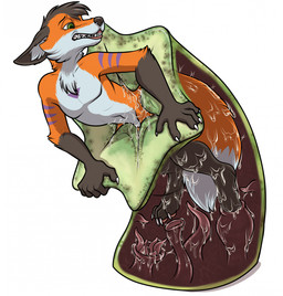 ambiguous_fluids anthro bodily_fluids duo feet foot_in_mouth foot_suck male oral_vore saliva sucking tentacles toe_in_mouth toe_suck toes unwilling_prey vore waist_grab x-ray_view feralcatalyst miles_fiddlefluff canid canine fox like_like mammal hi_res