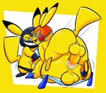 anal anthro bodily_fluids clothing cosplay_pikachu_(costume) cum cum_in_ass cum_in_mouth cum_inside fellatio fur genital_fluids group group_sex male male/male mask oral penile sex superhero supervillain thong thong_down threesome trio underwear yellow_body yellow_fur tepigfan101 nintendo pokemon pikachu_hero pikachu_libre generation_1_pokemon pikachu pokemon_(species) hi_res