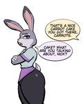 2024 anthro clothed clothing dialogue disney female hi_res judy_hopps lagomorph leggings legwear leporid lovetopullmicke mammal offscreen_character rabbit simple_background solo speech_bubble white_background zootopia