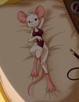 3_toes anthro barefoot bedroom_eyes big_breasts breasts buckteeth claws clothing digitigrade feet female fur looking_at_viewer narrowed_eyes notched_ear one-piece_swimsuit paws seductive solo swimwear tail teeth toe_claws toes white_body white_fur wide_hips sandwich-anomaly mina_the_hollower yacht_club_games mina_(mina_the_hollower) mammal mouse murid murine rodent 2026 hi_res