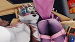 anthro armor blush brown_body brown_fur butt car_interior clothing duo fluffy fluffy_tail fur jockstrap looking_at_viewer male mostly_nude multicolored_body multicolored_fur purple_body purple_fur raised_tail selfie smile tail two_tone_body two_tone_fur unconvincing_armor underwear vehicle white_body white_fur johnxgin3 he_wants_to_order lifewonders tokyo_afterschool_summoners bathym_(tas) horkeu_kamui_(tas) canid canine canis demon mammal wolf 16:9 3d_(artwork) digital_media_(artwork) hi_res meme mikumikudance_(artwork) widescreen