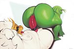 4_fingers anal anal_penetration animal_genitalia animal_penis anthro anthro_penetrating anthro_penetrating_intersex balls belly belt_on_penis big_belly big_butt big_penis black_sclera blush bodily_fluids butt cum cum_in_ass cum_inside duo ejaculation erection eyes_closed feet feline_genitalia feline_penis femboy fingers fur genital_fluids genitals glans glistening glistening_belly glistening_body glistening_butt glistening_nipples glistening_thighs green_body green_eyes green_pseudo_hair hair hands_behind_head horn huge_butt intersex intersex_on_anthro intersex_penetrated looking_back lying male male/male male_penetrated male_penetrating male_penetrating_male moobs motion_blur narrowed_eyes navel nipples nude on_back on_bottom on_top orange_eyes penetration penile penile_penetration penis penis_in_ass pseudo_hair red_glans red_penis red_tongue reverse_cowgirl_position sex simple_background slightly_chubby smile text thick_thighs tongue tongue_out white_background white_body white_sclera wide_hips yellow_horn sqoon jay_(sqoon) alien humanoid mammal puwa 2024 artist_name colored dated digital_drawing_(artwork) digital_media_(artwork) english_text hi_res shaded signature widescreen intersex_(lore)