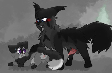 animal_genitalia black_body black_fur black_markings blue_eyes blush bodily_fluids cunnilingus feline_genitalia female feral fluffy_fur fur genital_fluids genitals grey_body grey_fur imminent_rape imminent_sex male male/female markings oral penis precum purple_eyes questionable_consent sex simple_background smile spiky_fur uncomfortable vaginal young windyseed warriors_(book_series) talonstar(windyseed) windypaw(windyseed) domestic_cat felid feline felis mammal absurd_res hi_res daughter_(lore) father_(lore) father_and_child_(lore) father_and_daughter_(lore) incest_(lore) parent_(lore) parent_and_child_(lore) parent_and_daughter_(lore)