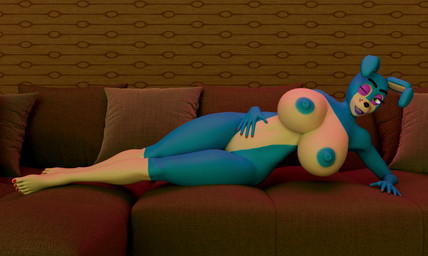 anthro big_breasts blue_body breasts feet female furniture living_room looking_at_viewer lying machine multicolored_body nipples nude on_sofa one_eye_closed playful seductive sofa solo white_body wink winking_at_viewer bunnnyboi disembowell_(modeler) red-eye_(modeler) five_nights_at_freddy's five_nights_at_freddy's_2 scottgames toy_bonnie_(fnaf) android animatronic lagomorph leporid mammal rabbit robot 3d_(artwork) absurd_res digital_media_(artwork) hi_res