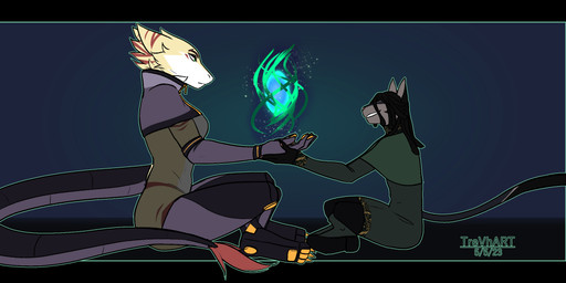 anthro armor armwear black_body black_hair blonde_hair boots breasts clothed clothed_anthro clothed_female clothed_male clothing crossed_legs elbow_gloves female footwear fur gloves grey_body grey_fur hair handwear larger_female leggings legwear light long_hair magic magic_user male paws robe shoal shoes sitting size_difference skinsuit smaller_male smile tail teaching tight_clothing tight_suit zipper trevhart calana_(drpossibly) tesni_tano domestic_cat felid feline felis mammal 2023 hi_res