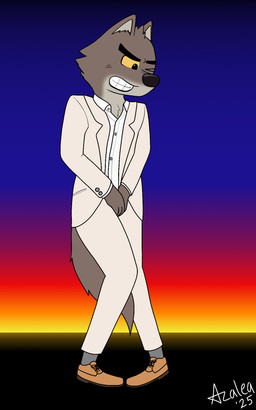 anthro bodily_fluids clothed clothing desperation fancy_clothing genital_fluids gradient_background holding_crotch legs_together male omorashi simple_background solo urine flamingazalea dreamworks the_bad_guys mr._wolf_(the_bad_guys) canid canine canis mammal wolf 5:8 hi_res