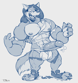 3_toes 4_fingers abs anthro areola armpit_hair balls balls_expansion barazoku biceps big_balls big_bulge big_muscles big_pecs big_penis biped bodily_fluids body_hair bottomwear briefs bulge claws clothed clothed_anthro clothed_male clothing countershade_face countershade_fur countershade_tail countershade_torso countershading erection expansion eyebrows feet finger_claws fingers fur genital_expansion genital_fluids genitals growth hair huge_muscles humanoid_genitalia humanoid_hands humanoid_penis lips long_hair looking_at_genitalia looking_at_own_penis looking_at_penis looking_at_self looking_down looking_down_at_self male male_anthro monotone_background multicolored_body multicolored_fur muscle_growth muscular muscular_anthro muscular_arms muscular_male nipples notched_ear open_mouth pecs penis penis_expansion penis_poking_out plantigrade pubes quads simple_background solo standing tail teeth thick_bottom_lip three-quarter_view toe_claws toes tongue topless topless_anthro topless_male topwear torn_bottomwear torn_briefs torn_clothing torn_shoes torn_topwear torn_underwear transformation underwear vein veiny_penis white_background teaselbone disney talespin don_karnage canid canine canis mammal red_wolf wolf 2022 blue_and_white digital_drawing_(artwork) digital_media_(artwork) full-length_portrait monochrome portrait signature sketch